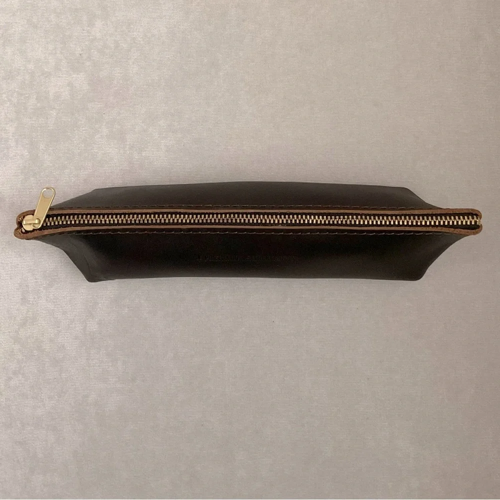 Portland Leather Goods Espresso Brown Leather Long Zip Carrying Case